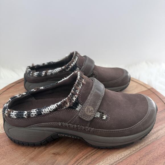 Merrell Shoes Womens Size 7 Brown Encore Scoop Suede Clog Mule Slip On J66238 - Picture 1 of 10